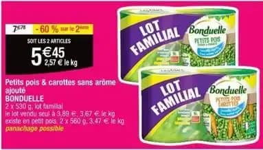 Bonduelle - petits pois & carottes sans arôme ajouté