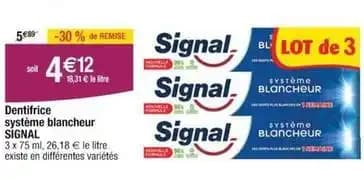 Signal - dentrifice systeme blancheur