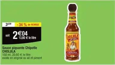 Cholula - sauce piquante chipottle