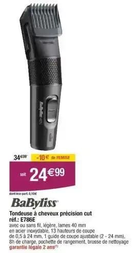 Babyliss - tondeuse à cheveux précision cut e786e