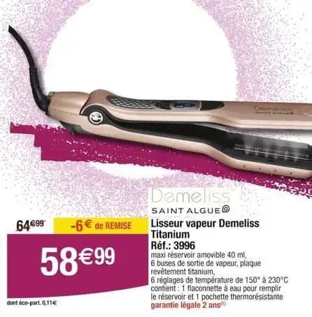Demeliss - saint algues lisseur vapeur demeliss titanium 3996