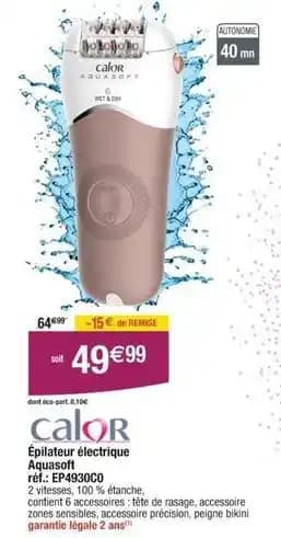 Calor - épilateur électrique aquasoft ep4930c0
