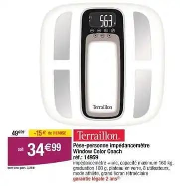 Terraillon - pèse personne impédancemètre window color coach 14959