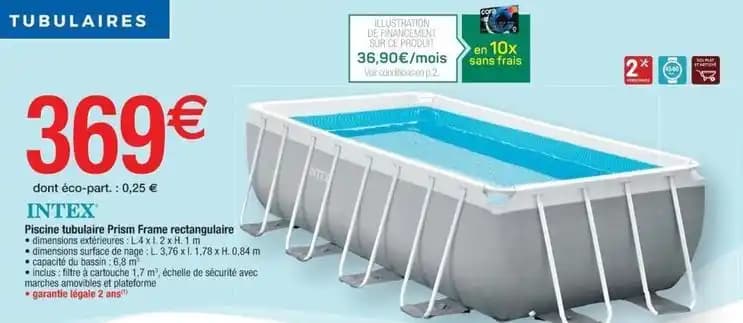 Cora - piscine tubulaire prism frame rectangulaire