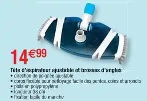 Tete d'aspirateur ajustable et brosses d'angles
