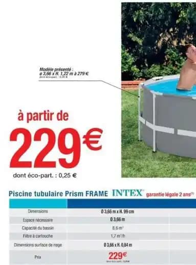 Intex - piscine tubulaire prism frame