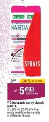 Narta - déodorants spray classic