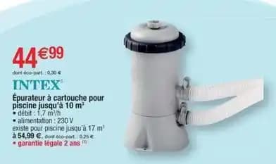 Intex - épurateur à cartouche pour piscine jusqu'a 10m