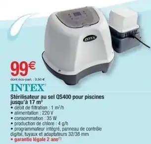 Intex - stérilisateur au sel qs400 pour piscines jusqu'à