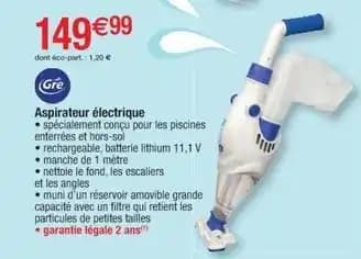 Gre pool - aspirateur électrique