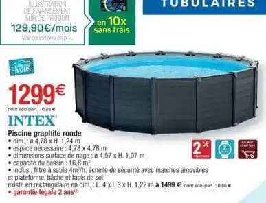 Intex - piscine graphite ronde