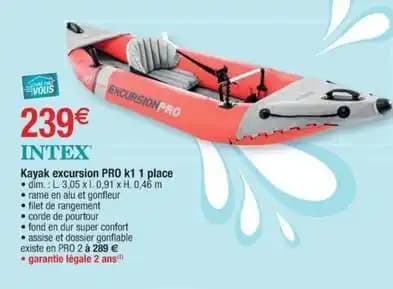Intex - kayak excursion pro k1 1 place