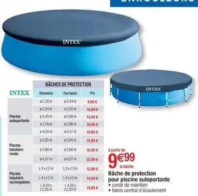 Intex - bâche de protection pour piscine autoportante