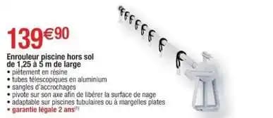 Enrouleur piscine hors sol