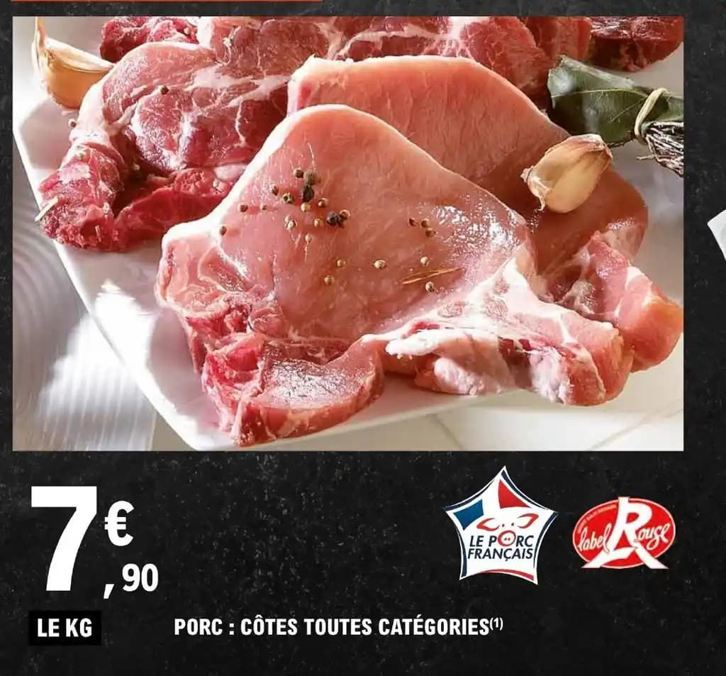 PORC: CÔTES TOUTES CATÉGORIES(1)