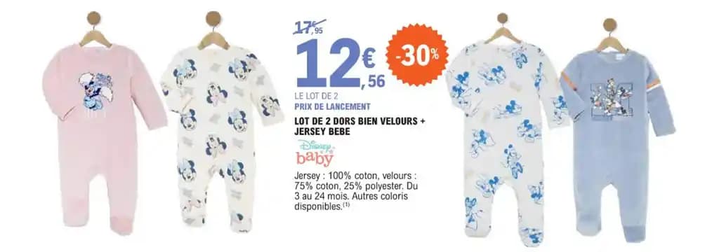 LOT DE 2 DORS BIEN VELOURS + JERSEY BEBE