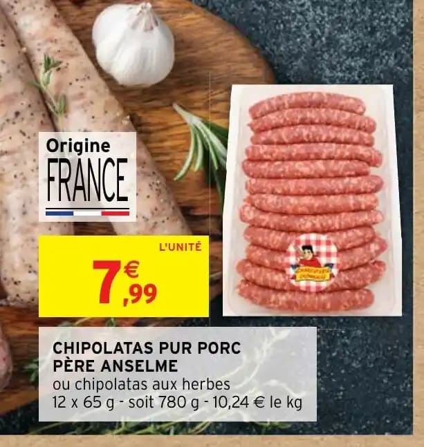 CHIPOLATAS PUR PORC PÈRE ANSELME