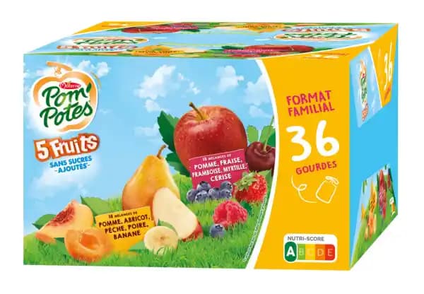 POM'POTES Desserts fruitiers sans sucres ajoutés Format Familial