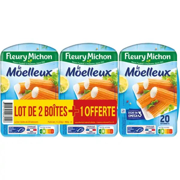 FLEURY MICHON Bâtonnets de surimi MSC Le Moelleux