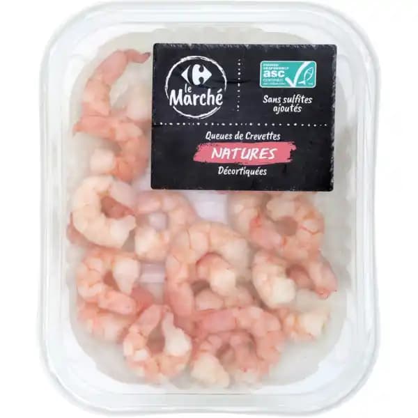 Crevettes décortiquées sans sulfite CARREFOUR Le Marché ASC