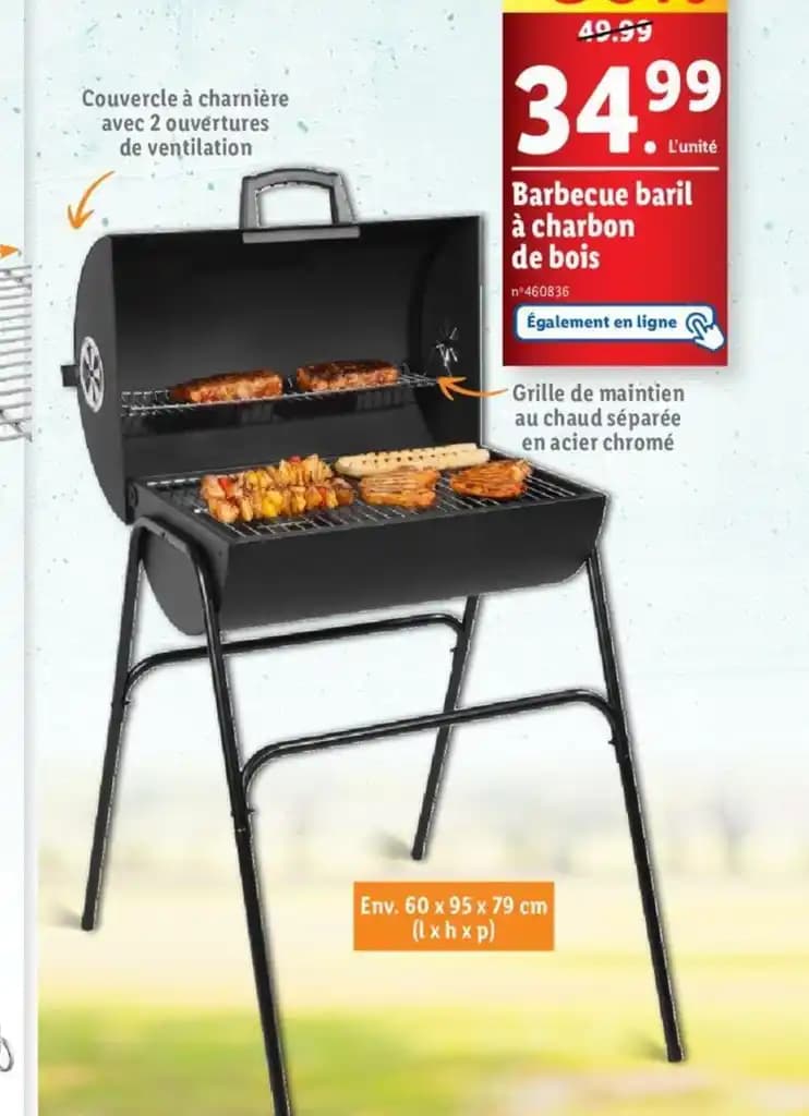 Barbecue baril à charbon de bois