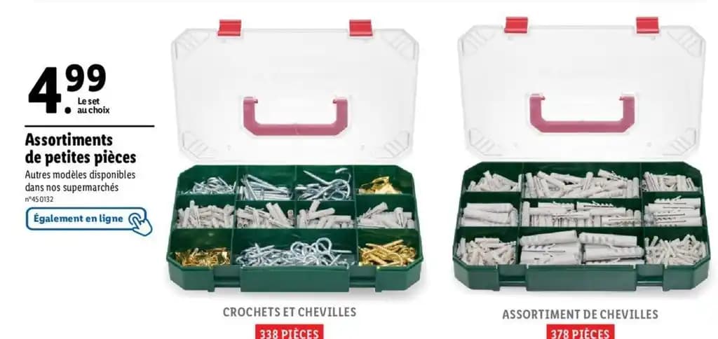 Assortiments de petites pièces