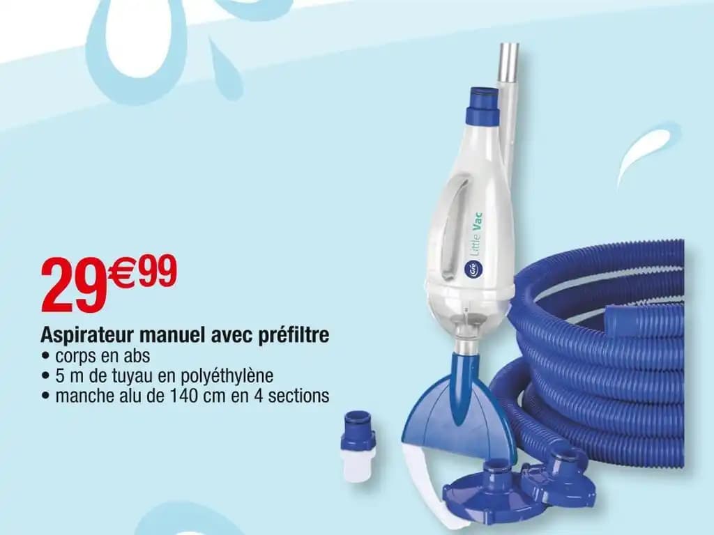 Gre Aspirateur manuel avec préfiltre