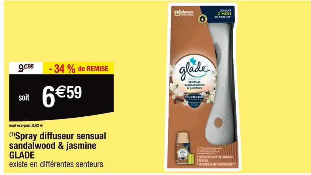 GLADE (1)Spray diffuseur sensual sandalwood & jasmine