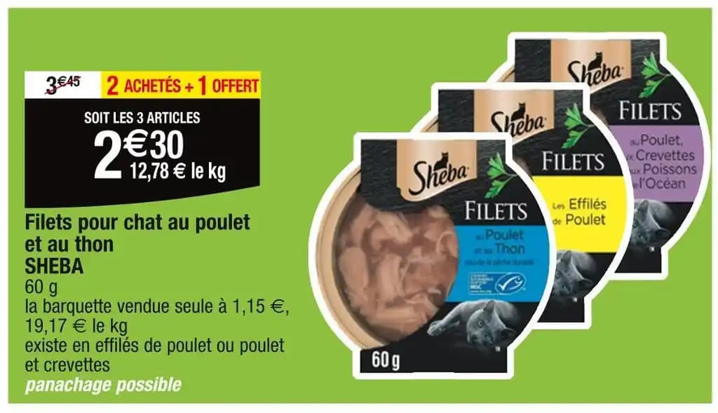 SHEBA Filets pour chat au poulet et au thon