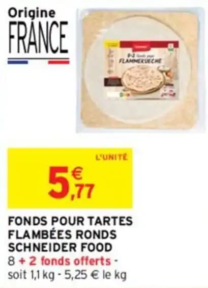 FONDS POUR TARTES FLAMBÉES RONDS SCHNEIDER FOOD