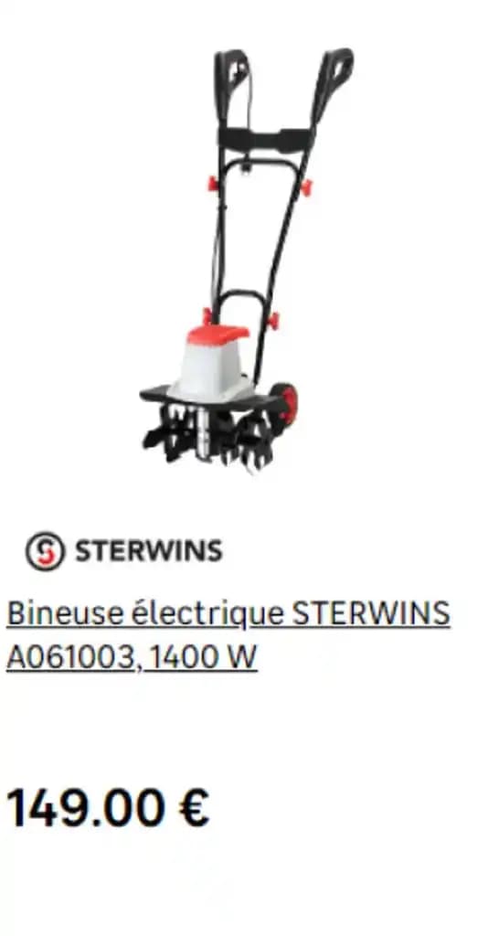 Bineuse électrique STERWINS A061003, 1400 W