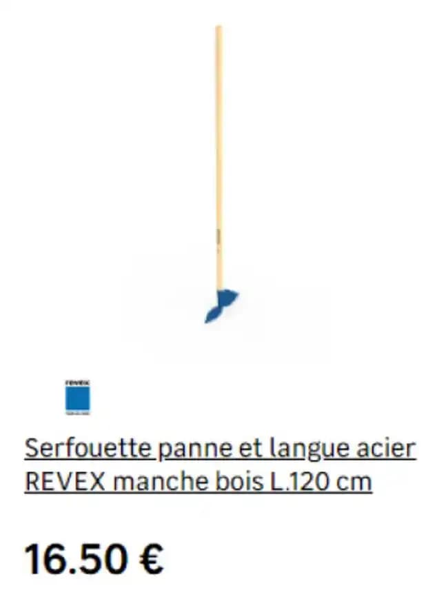 Serfouette panne et langue acier Fourche bêche REVEX REVEX manche bois L.120 cm