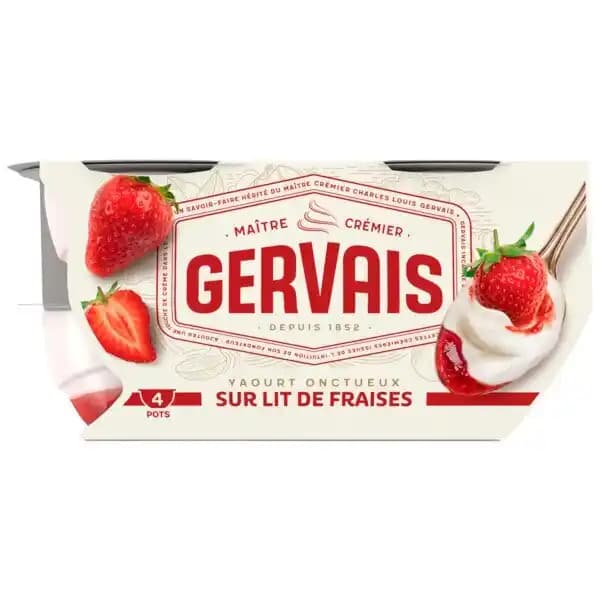 Yaourt Sur Lit De Fruits Fraises Gervais
