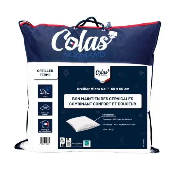 Oreiller Colas Normand Coton Microgel