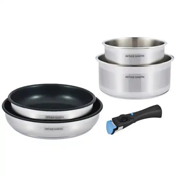 Set 5 Pièces En Inox À Poignée Amovible 5 Pièces