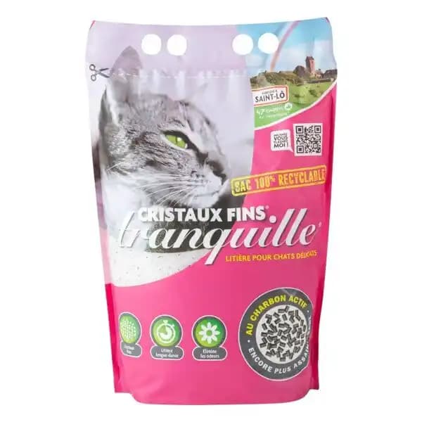 Litière Cristaux Fins Charbon Actif Tranquille