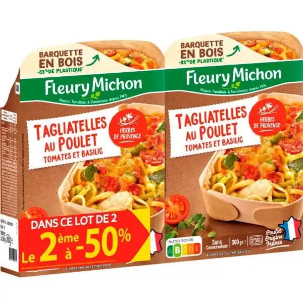 Tagliatelle Poulet Tomates Basilic Fleury Michon