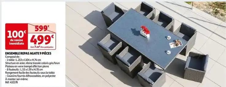 Enseble repas agate 9 pieces