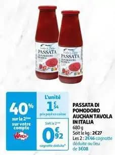 Auchan - passata di pomodoro tavola in italia