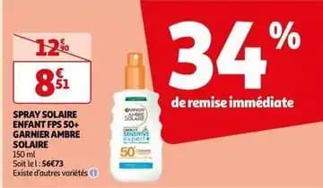 Garnier - spray solaire enfant fps 50+ ambre solaire