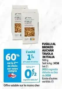 Auchan - fusilli al bronzo tavola in italia