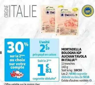 Auchan - mortadella bologna igp tavola in italia
