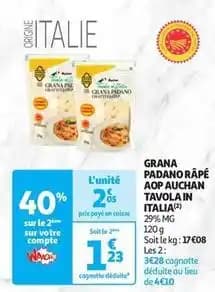 Auchan - grana padano râpé aop tavola in italia