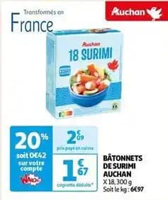 Auchan - bâtonnets de surimi