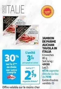Auchan - jambon de parme tavola in italia
