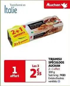 Auchan - tiramisu spéculoos