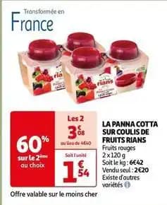 Rians - la panna cotta sur coulis de fruits