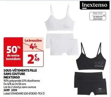 Inextenso - sous vêtements fille sans couture