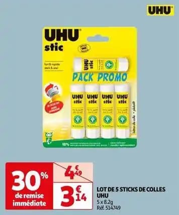 Uhu - lot de 5 sticks de colles