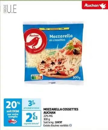Auchan - mozzarella cossettes